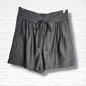 3.1 Phillip Lim Grey Wool High Waist Pleated Paperbag Shorts Size 6 US